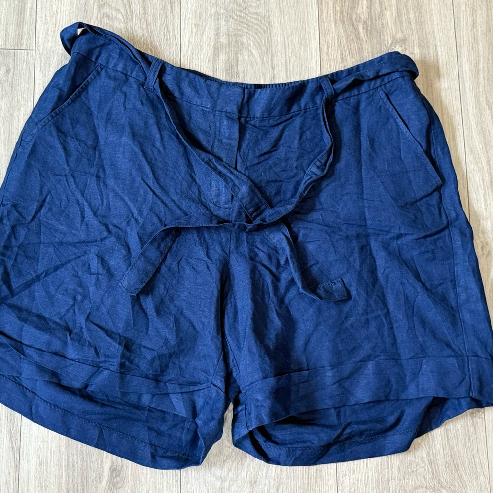 Lane Bryant Blue Bermuda Shorts Elastic Waist